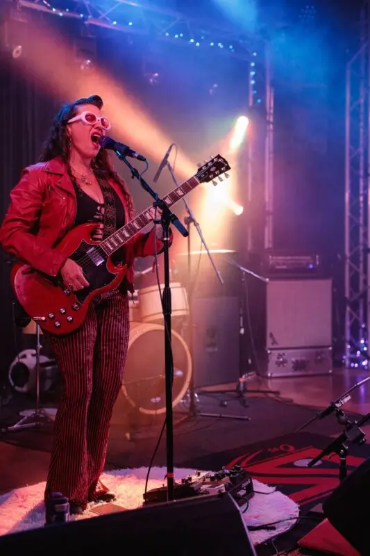 Pamela Parker and her band performing at Lost on Main in downtown Chico, 2024