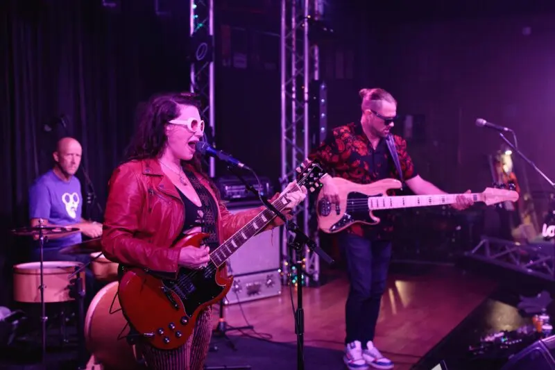 Pamela Parker and her band performing at Lost on Main in downtown Chico, 2024