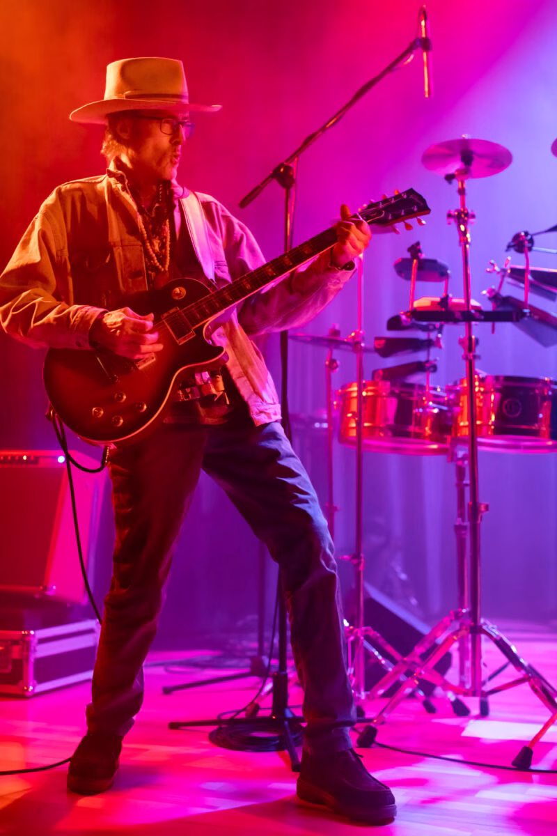 Brian "Gravy" Asher performs with his band, The Funnels, in The Big Room, Feb 2024